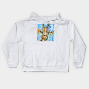 GIRAFFE - watercolor portrait .2 Kids Hoodie